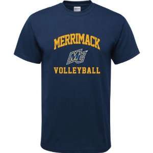  Merrimack Warriors Navy Youth Volleyball Arch T Shirt 