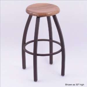   High Wooden Seat Round Backless Swivel Spectator Stool