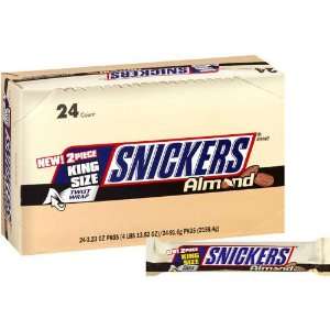 Snickers Almond King Size   24/3.23oz   CASE PACK OF 4  