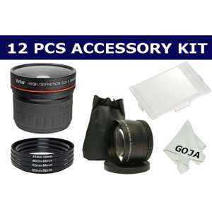  12 Pcs KIT For NIKON D3000, Includes 0.21x Wide Angle 