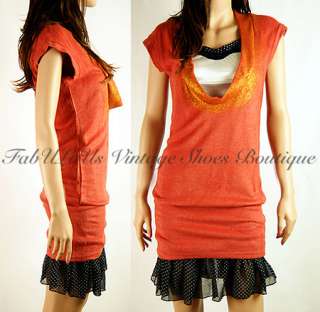   tunic mini dress s m main color orange style other short sleeve cut