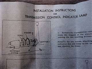 accessorie indicator lamp transmission control . Group 4.038  Part 