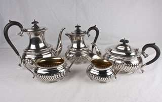 Birks Sterling Silver 5 Piece Coffee and Tea Serving Set. All pieces 