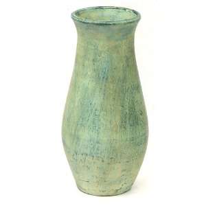   Finesse Ceramic Earthenware Flower Vase In Green