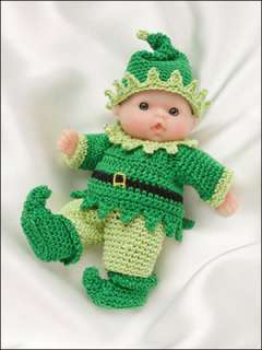 Holiday Itsy Bitsy Baby doll Crochet Patterns Santa Elf  