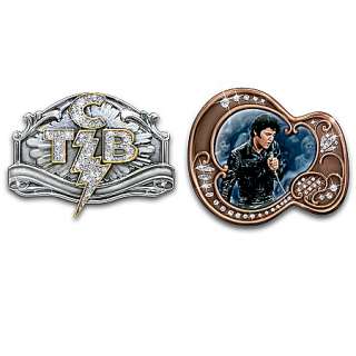 The Elvis Presley TCB And Guitar Fashion Belt Buckles