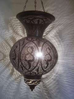 Moroccan Oxidized Brass Pendant Lighting Lamp Lantern  
