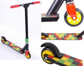 PRO BLACK FIXED STUNT STREET JUMP RAMP SCOOTER WITH 4 COLOUR OPTIONS 