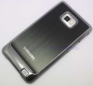 Black Metal Chrome Hard Case Cover For Samsung Galaxy S2 SII i9100 