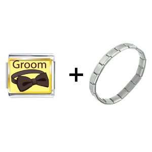  Groom Bow Tie Italian Charm Pugster Jewelry