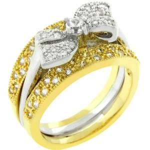    ISADY Paris Ladies Ring cz diamond ring Bow Tie Love Jewelry