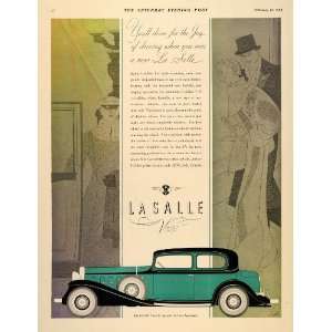  1932 Ad Cadillac LaSalle Town Coupe V 8 Art Deco DeLuxe 
