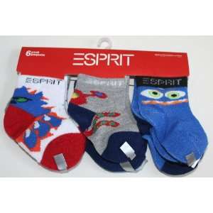 Esprit Boys Baby/Infant Socks 6 Pair   Size 12 24 Months Multi Color 