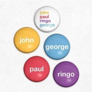   Beatles Minimalist Fab Four Names   Set of 5 Magnets