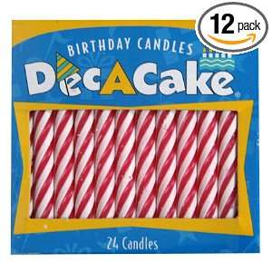 Dec A Cake Candy Store Candle Red, 24 Candle Package (Pack of 12 