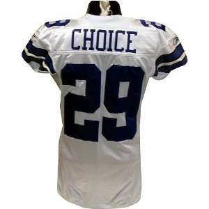 Tashard Choice #29 2008 Cowboys Game Used White Jersey