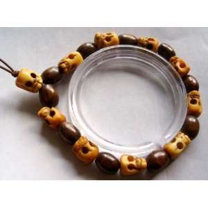  Ox Bone Skull Beads Tibet Buddhist Prayer Bracelet Mala 
