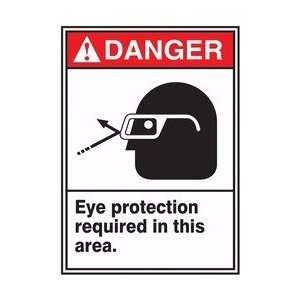  DANGER DANGER EYE PROTECTION REQUIRED IN THIS AREA Sign 