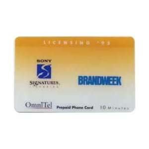 Collectible Phone Card 10m Brandweek Magazine (Sony   Signatures 