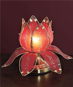 LOTUS BLOSSOM FROSTED GLASS TOUCH LAMP W/THREE LIGHT SETTINGS   PINK 