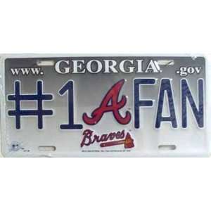  LP   644 Braves No.1 Fan License Plate   5211M Automotive