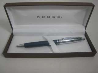 New Cross Continental Blue & Silver Ball Point Pen Gift  