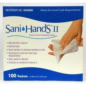   Hands II Instant Hand Sanizing Wipes Packets, 100 Ct Boxes (Pack of 4