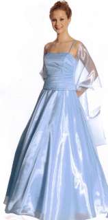 Long Formal Ball Gown Dress Party Gala Prom Evening Baby Blue M # 7/8 