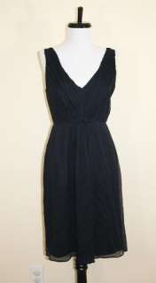 JCrew Silk Chiffon Louisa Dress New $225 Newport Navy Blue 4P  