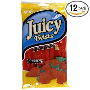 Kennys Candy Juicy Strawberry Juicy Twists, 9 Ounce Packages (Pack of 