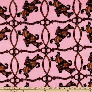 60 Wide Arctic Fleece Equestrian Pink Fabric By The Yard 