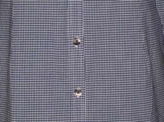 Talbots Blue White Gingham Button Tunic Shirt Top 3/4 Sleeves Sz 16 XL 