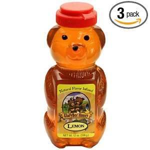 Glorybee Honey   Lemon Squeeze Bear, 12 Ounce (Pack of 3)  