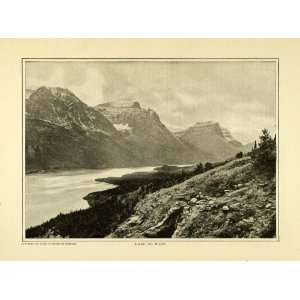  1914 Print Saint Mary Lake Glacier National Park Montana 