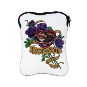   iPad 3 Sleeve Case 2 Sided Heart and Soul Roses and Motorcycle Engine