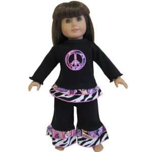  New Groovy Peace Outfit Fit American Girl Doll Clothing 