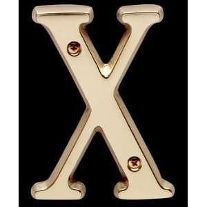  House Numbers Bright Solid Brass, 4 Letter X
