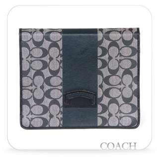   New**COACH Black Heritage Stripe iPad 1 or 2 Tablet Case Cover F77261