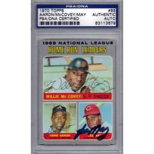  Hank Aaron, Lee May & Willie McCovey Autographed 1970 