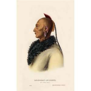   the Oak, an Osage Chief McKenney Hall Indian Print 