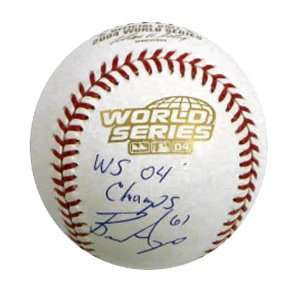 Bronson Arroyo Autographed Baseball with WS Champs Inscription