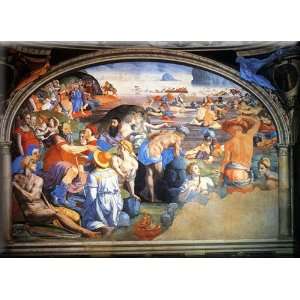   Crossing Of The Red Sea 30x22 Streched Canvas Art by Bronzino, Agnolo