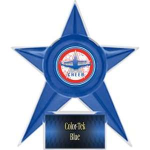 Cheerleading Stellar Ice 7 Trophies 6 Colors BLUE STAR/BLUE TEK PLATE 