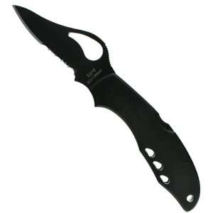 Spyderco   Meadowlark, Black Stainless Handle & Blade, ComboEdge 