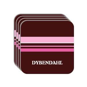   Name Gift   DYBENDAHL Set of 4 Mini Mousepad Coasters (pink design
