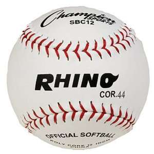 Rhino White Syntex 12 Softballs (DOZENS) SBC12 WHITE 12   ONE DOZEN 