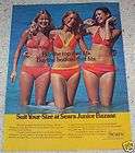 1973  Junior Bazaar bikini swimsuits GIRLS 1 pg AD
