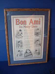 Antique Bon Ami Cleaner Magazine Ad Professional Framed  