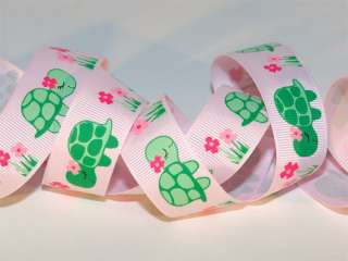 10 Y 7/8 Sweet Flower Turtle Grosgrain Ribbon U Pick  