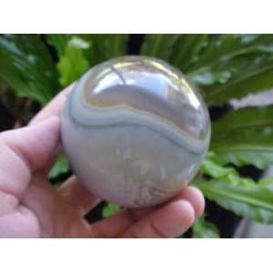   A4216 Gemqz Natural Banded Agate Hollow Sphere  